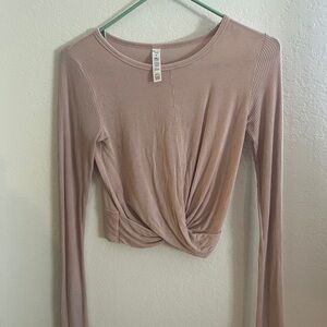 ALO Yoga Mauve Twist Front Long Sleeve Top